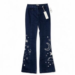 Driftwood Boho Celestial Flare Jeans